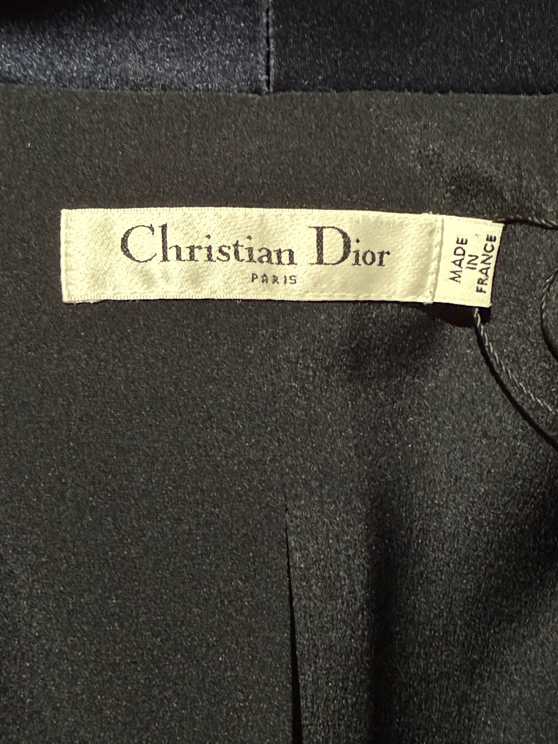 Christian Dior Raf Simons - Resort 2016  - Long navy silk and wool tuxedo dress.