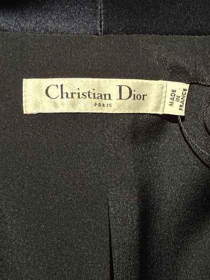 Christian Dior Raf Simons - Resort 2016  - Long navy silk and wool tuxedo dress.