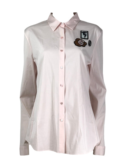 Christian Dior  Raf Simons - Resort 2016  - Pink cotton shirt adorned with appliqué patches