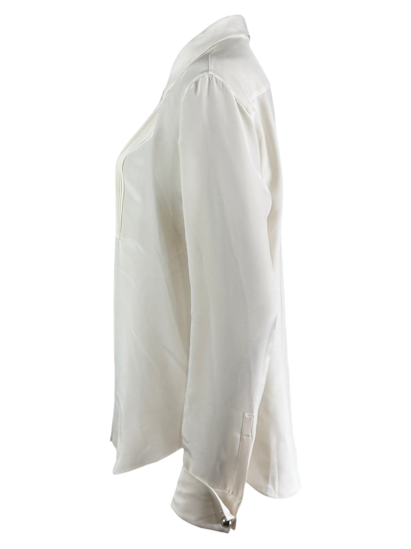 Christian Dior  Raf Simons - Resort 2016  - Shirt with bib front in ecru satin silk crepe