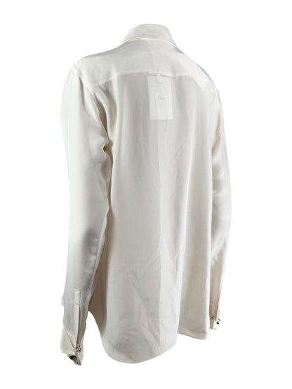 Christian Dior  Raf Simons - Resort 2016  - Shirt with bib front in ecru satin silk crepe