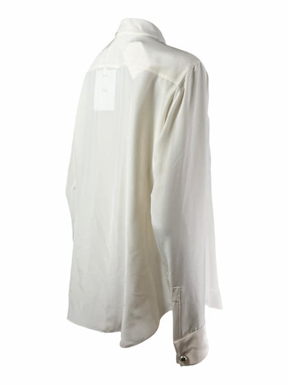 Christian Dior  Raf Simons - Resort 2016  - Shirt with bib front in ecru satin silk crepe
