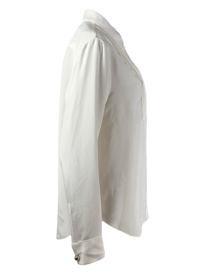 Christian Dior  Raf Simons - Resort 2016  - Shirt with bib front in ecru satin silk crepe