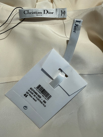 Christian Dior  Raf Simons - Resort 2016  - Shirt with bib front in ecru satin silk crepe