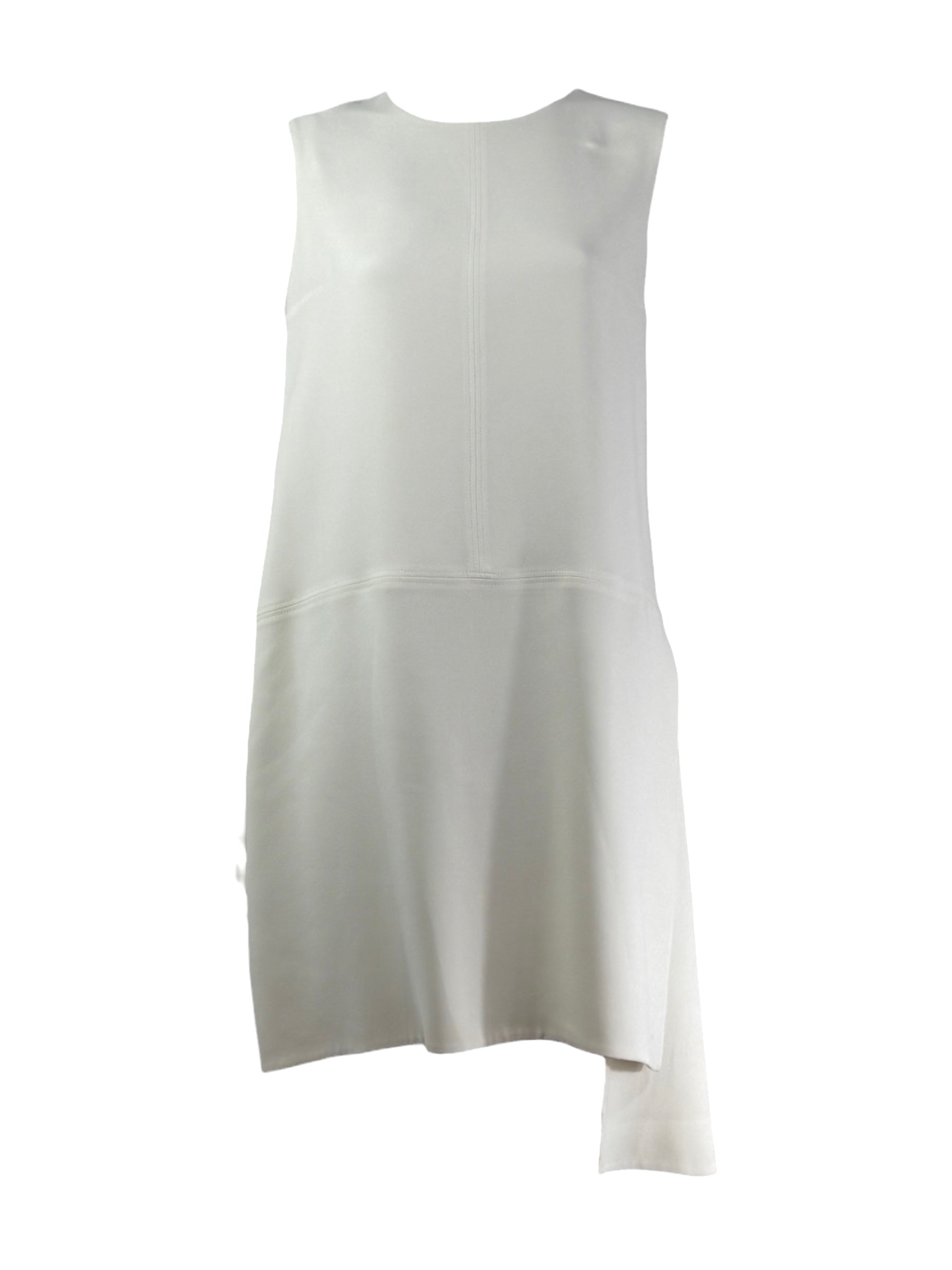 Christian Dior  Raf Simons Autumn/Winter 2015-2016 - Short, asymmetrical, sleeveless dress in ecru crepe