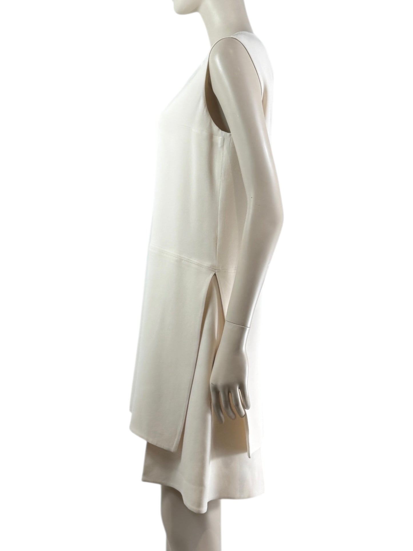 Christian Dior  Raf Simons Autumn/Winter 2015-2016 - Short, asymmetrical, sleeveless dress in ecru crepe