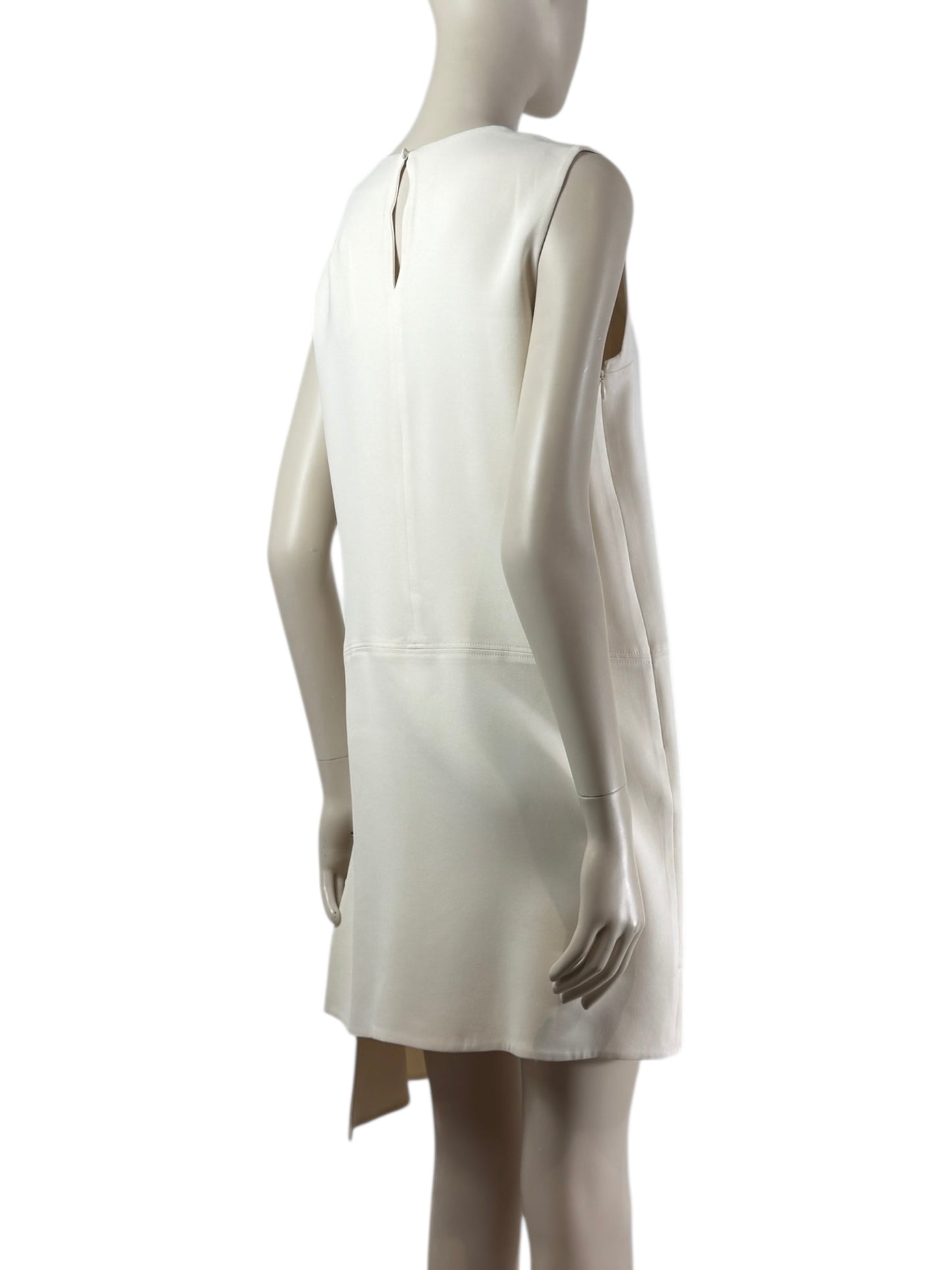 Christian Dior  Raf Simons Autumn/Winter 2015-2016 - Short, asymmetrical, sleeveless dress in ecru crepe