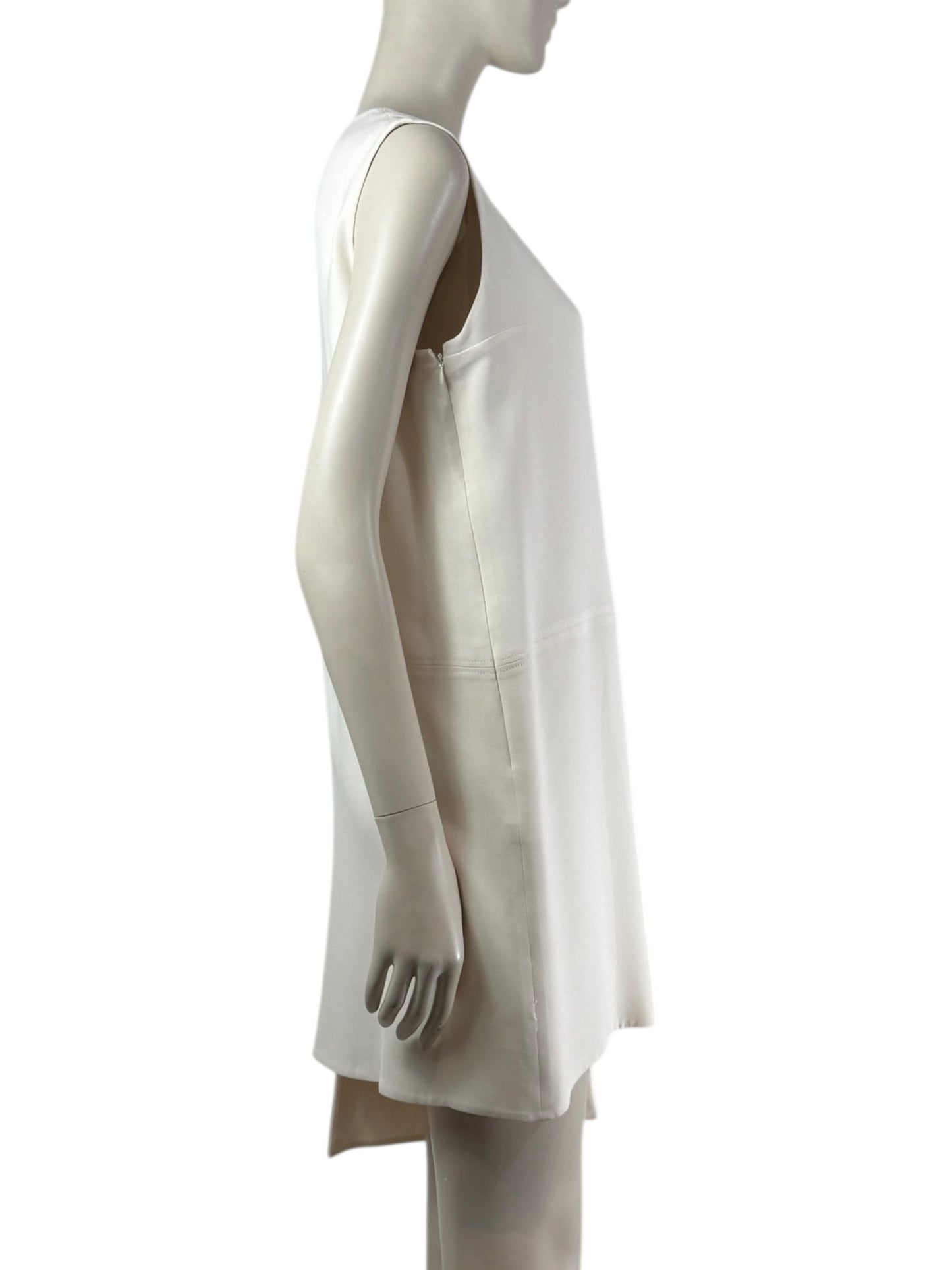 Christian Dior  Raf Simons Autumn/Winter 2015-2016 - Short, asymmetrical, sleeveless dress in ecru crepe