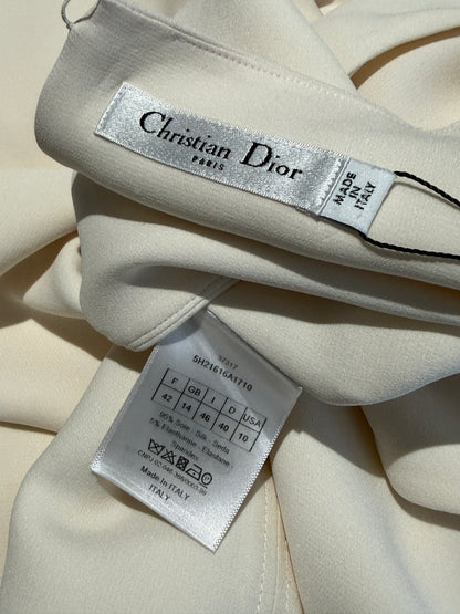 Christian Dior  Raf Simons Autumn/Winter 2015-2016 - Short, asymmetrical, sleeveless dress in ecru crepe