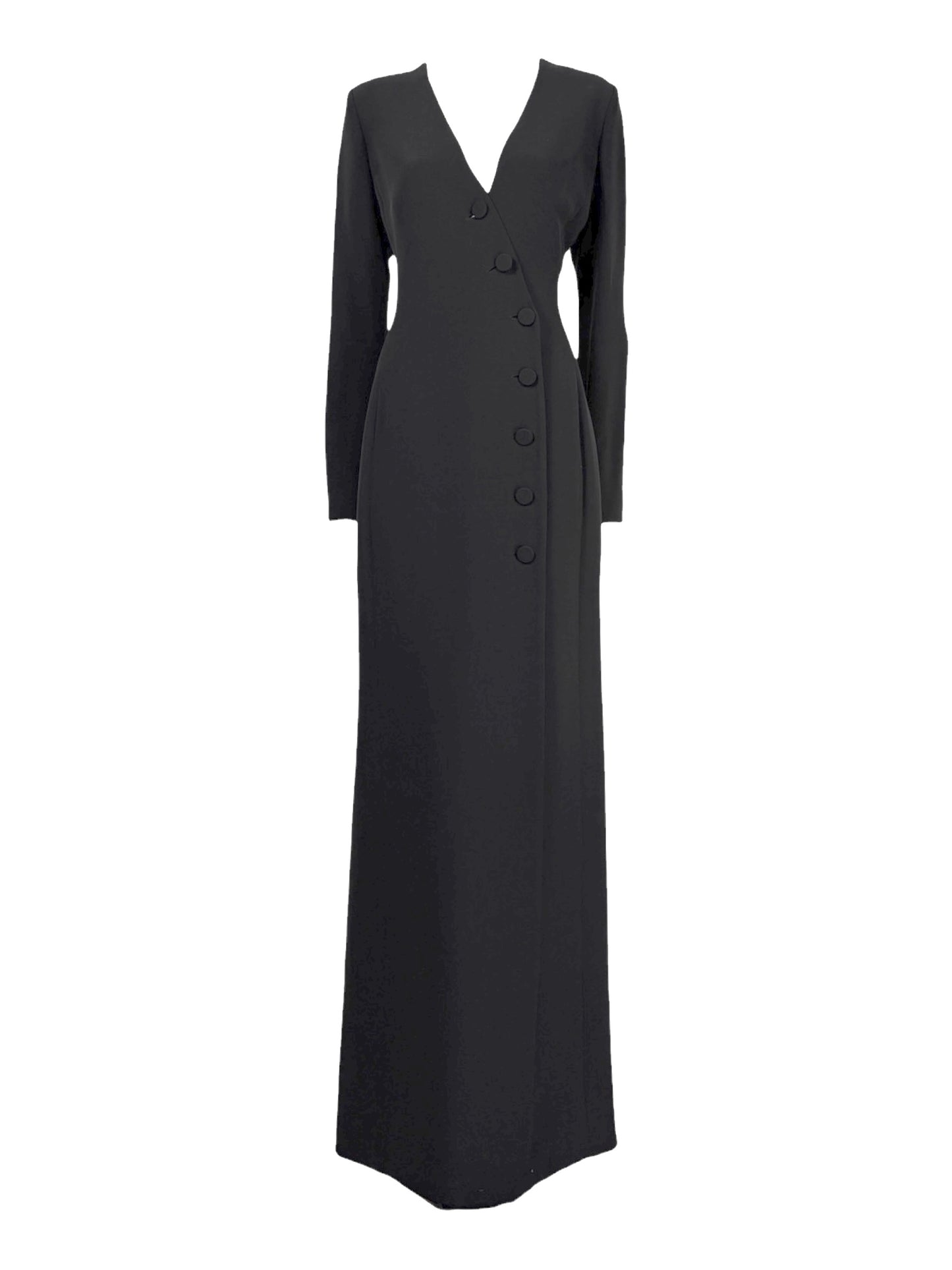 Christian Dior Raf Simons Autumn/Winter 2015-2016 Long black silk and wool coat