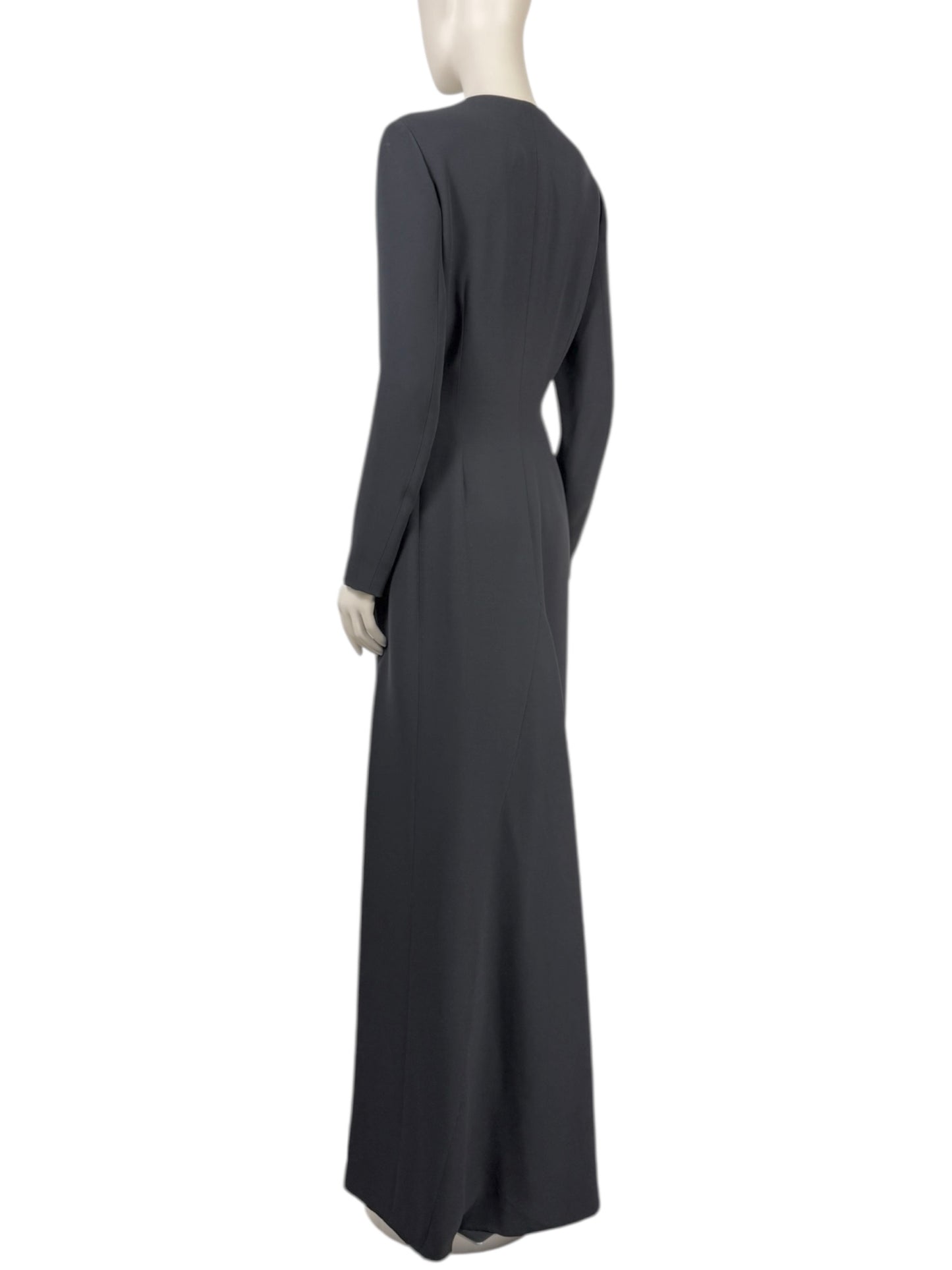 Christian Dior Raf Simons Autumn/Winter 2015-2016 Long black silk and wool coat 4