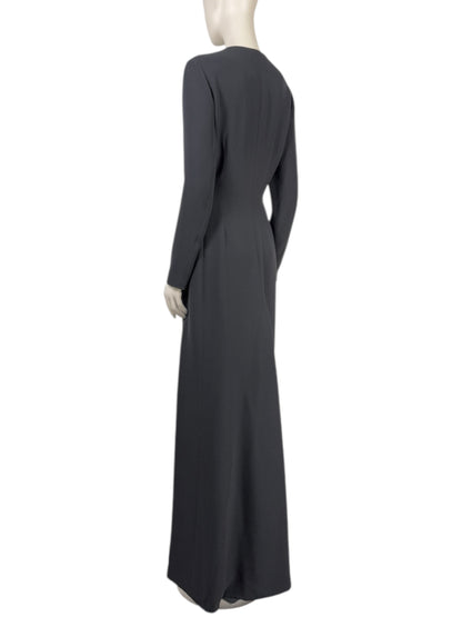 Christian Dior Raf Simons Autumn/Winter 2015-2016 Long black silk and wool coat 4
