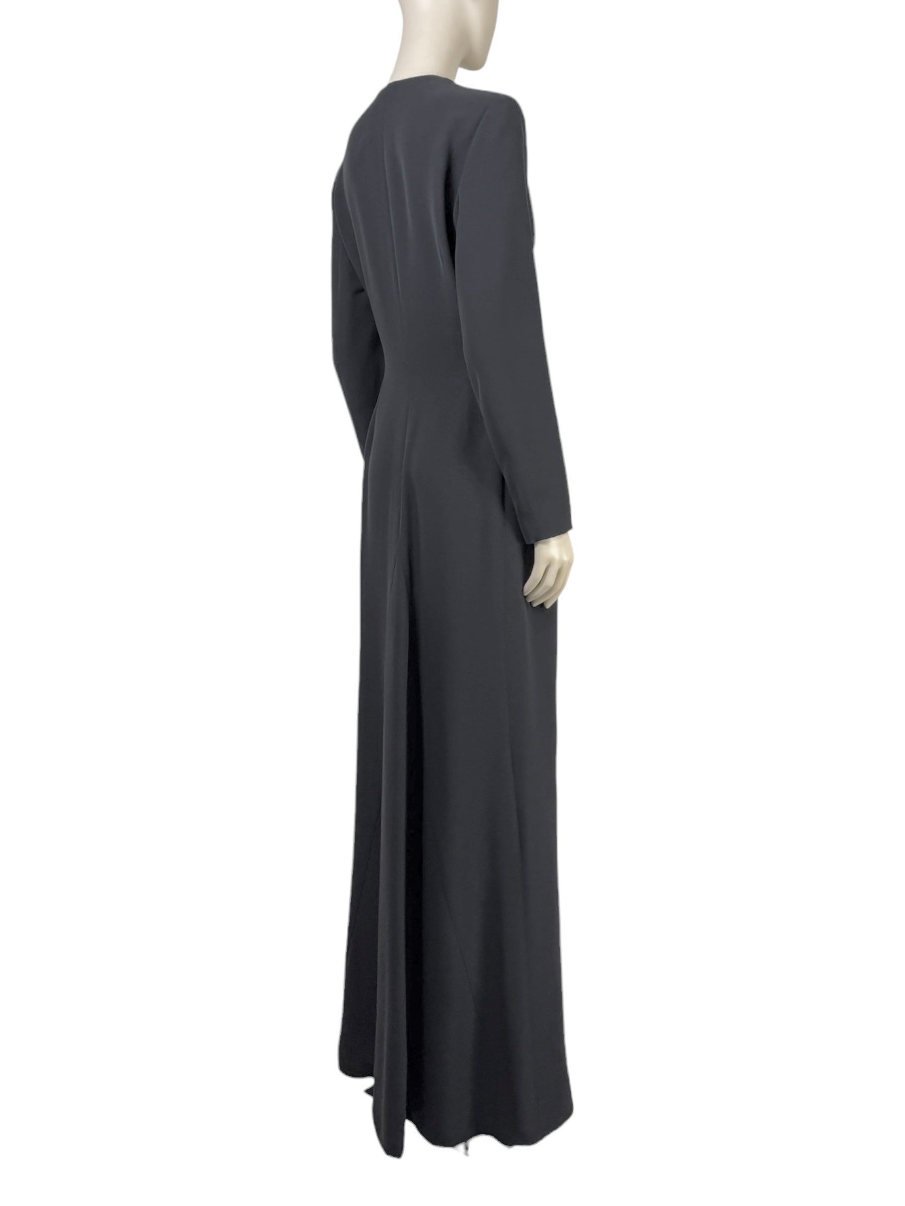 Christian Dior Raf Simons Autumn/Winter 2015-2016 Long black silk and wool coat 6