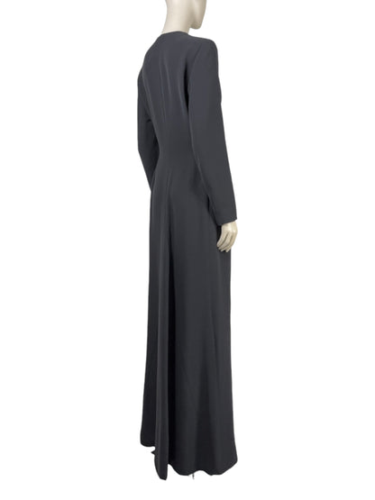 Christian Dior Raf Simons Autumn/Winter 2015-2016 Long black silk and wool coat 6