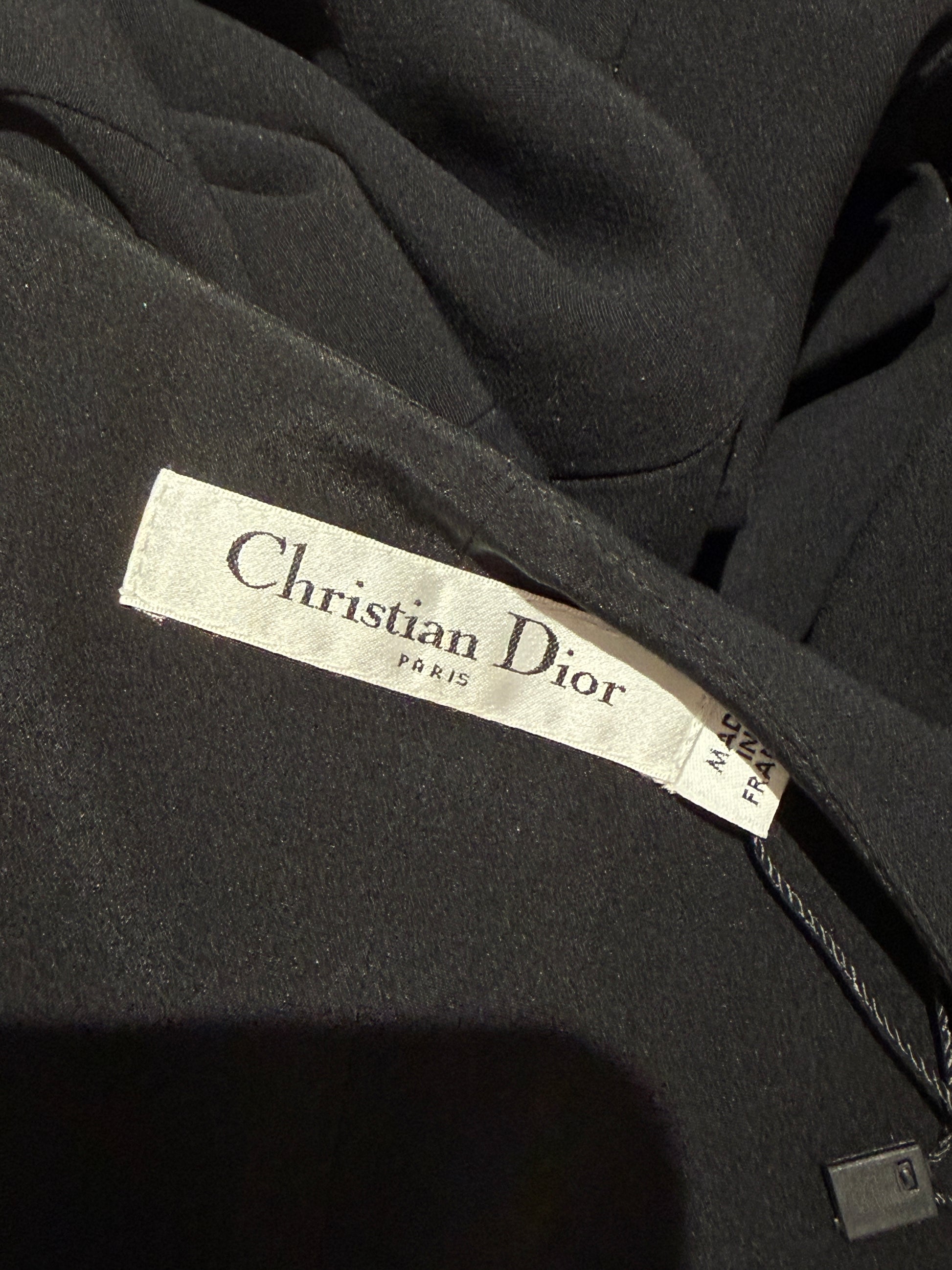 Christian Dior Raf Simons Autumn/Winter 2015-2016 Long black silk and wool coat 8