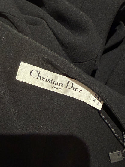 Christian Dior Raf Simons Autumn/Winter 2015-2016 Long black silk and wool coat 8