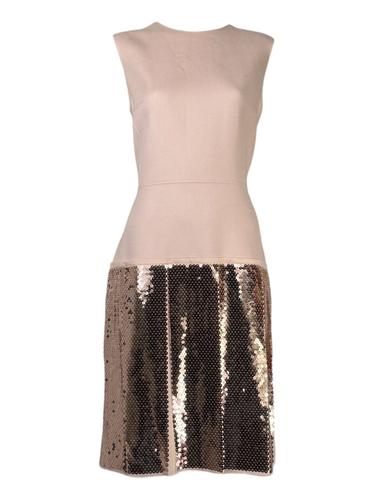 Christian Dior Raf Simons Collection Autumn Winter 2015 2016 Sleeveless pink cashmere dress and sequin 1