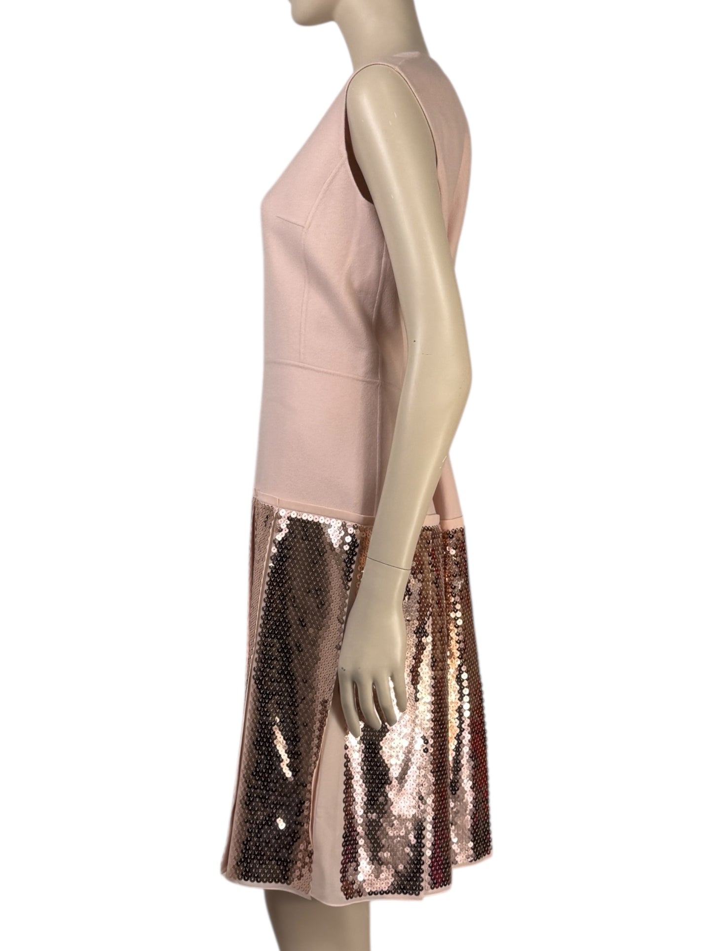 Christian Dior Raf Simons Collection Autumn Winter 2015 2016 Sleeveless pink cashmere dress and sequin 3