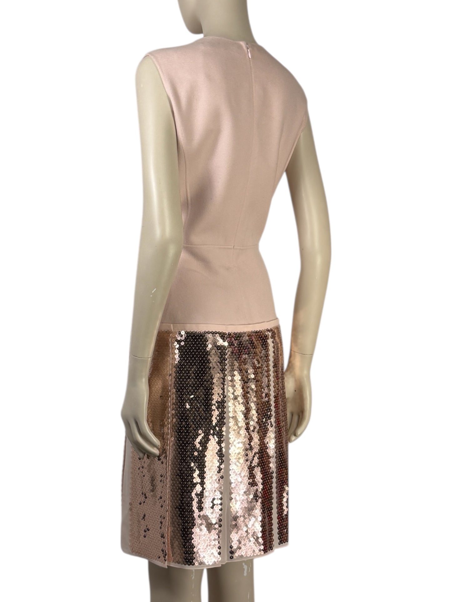 Christian Dior Raf Simons Collection Autumn Winter 2015 2016 Sleeveless pink cashmere dress and sequin 4