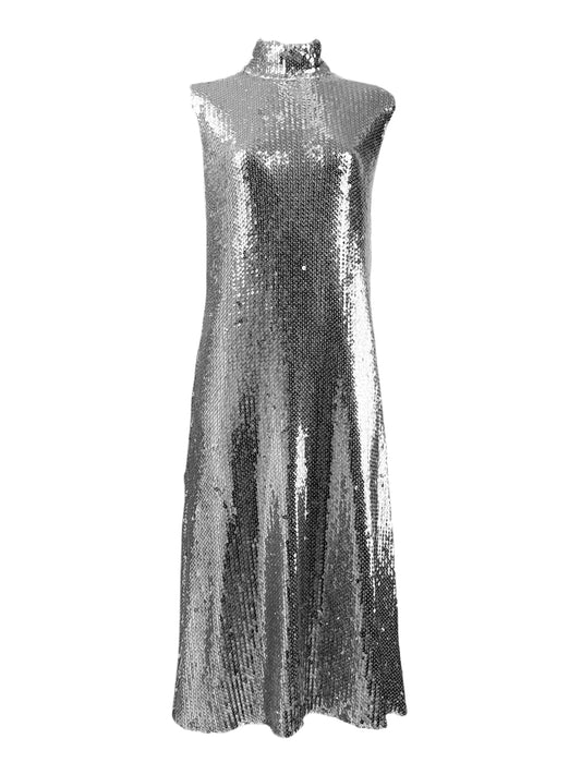 Christian Dior Raf Simons Prefall 2015 silver sequined dress
