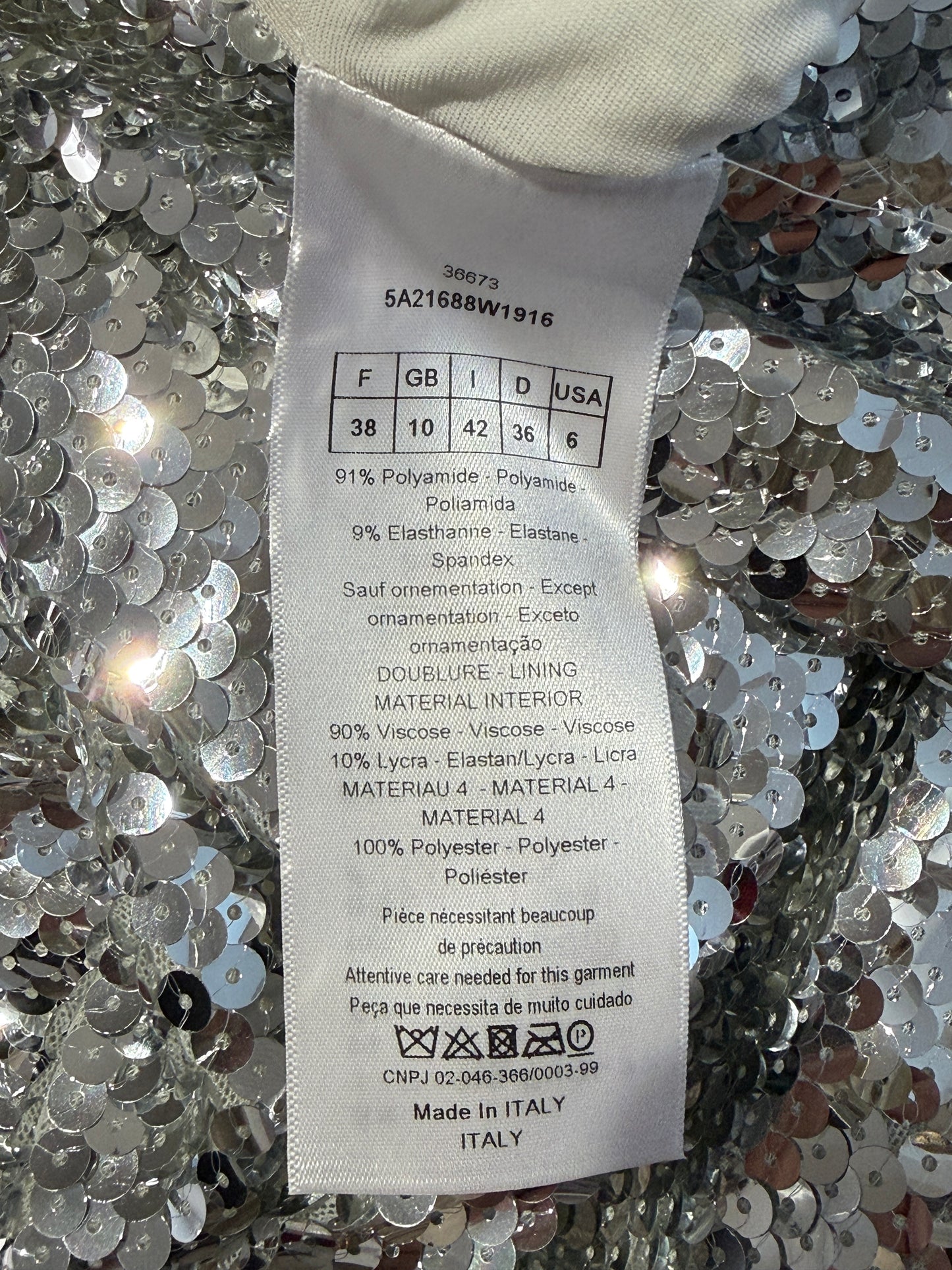 Christian Dior Raf Simons Prefall 2015 silver sequined dress