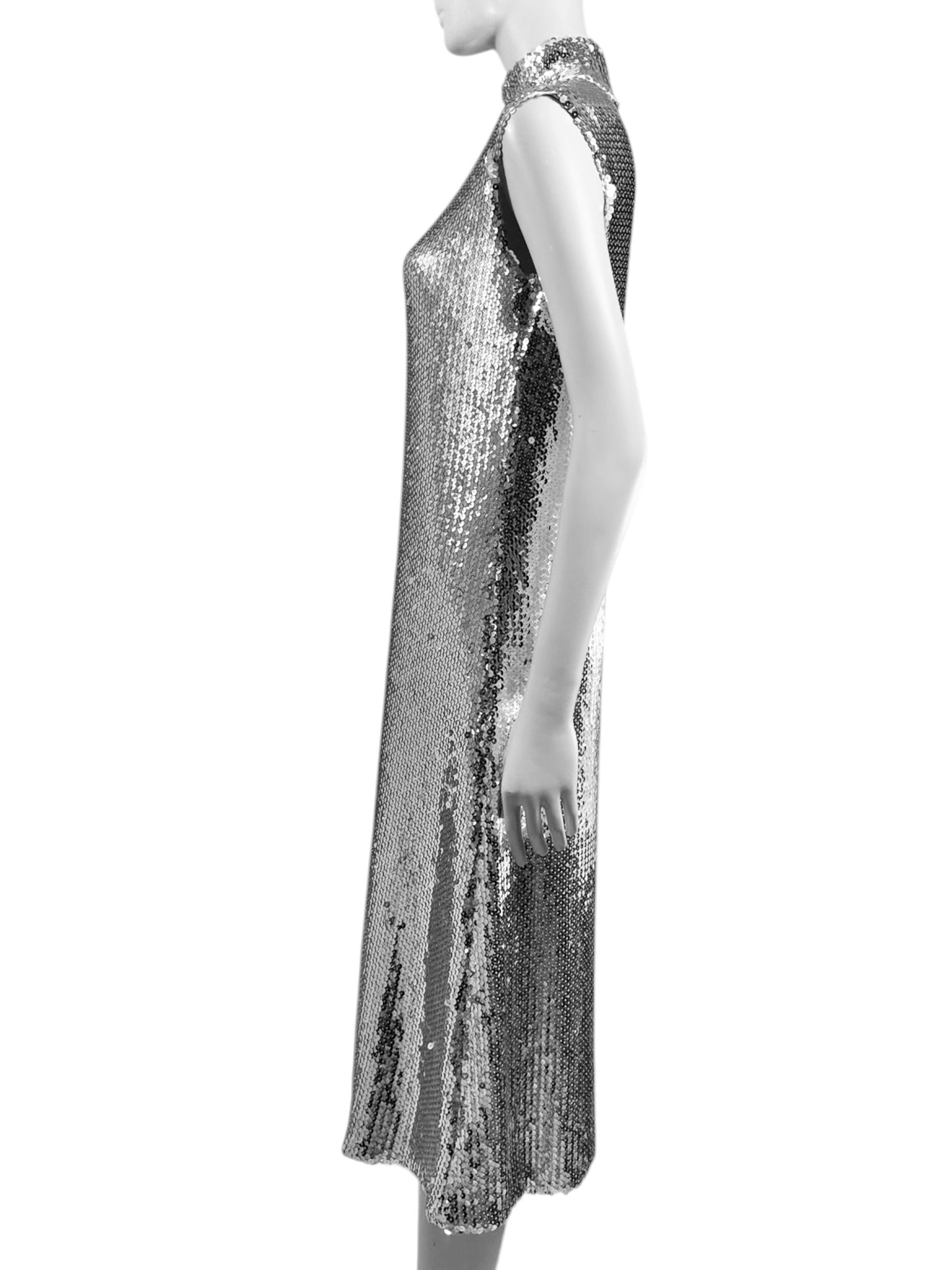 Christian Dior Raf Simons Prefall 2015 silver sequined dress