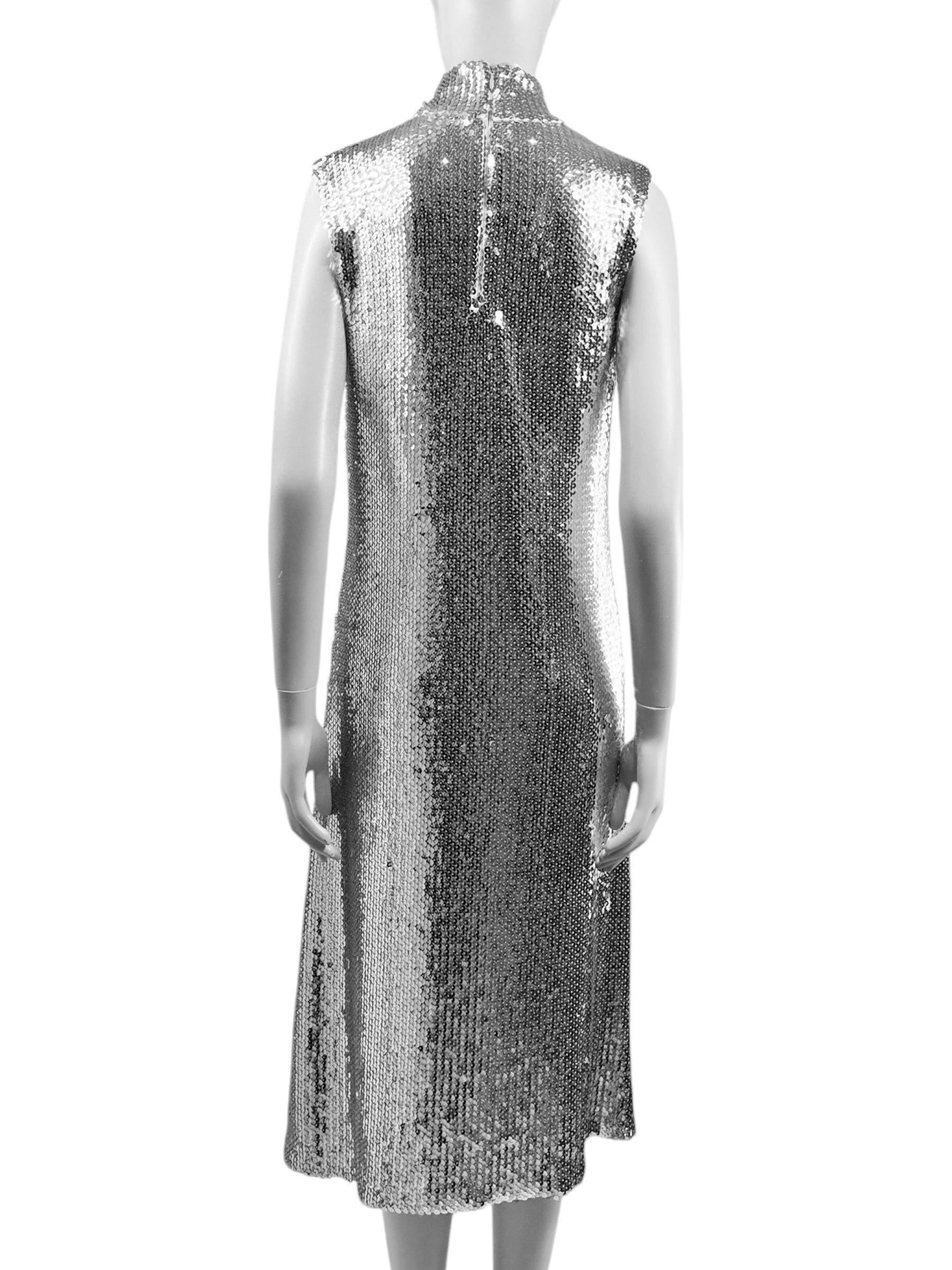 Christian Dior Raf Simons Prefall 2015 silver sequined dress