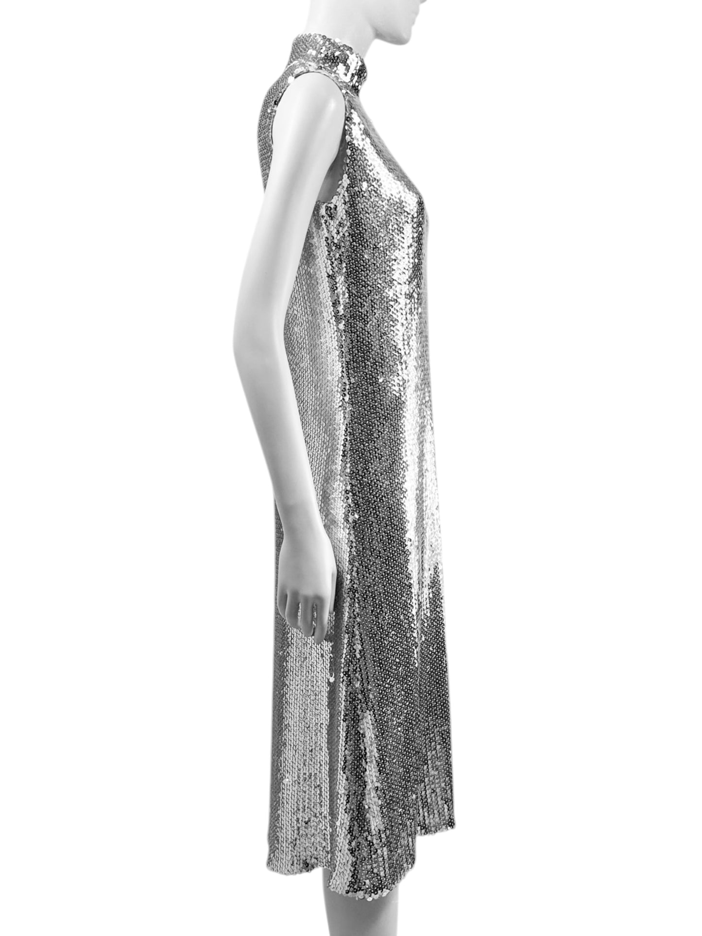 Christian Dior Raf Simons Prefall 2015 silver sequined dress