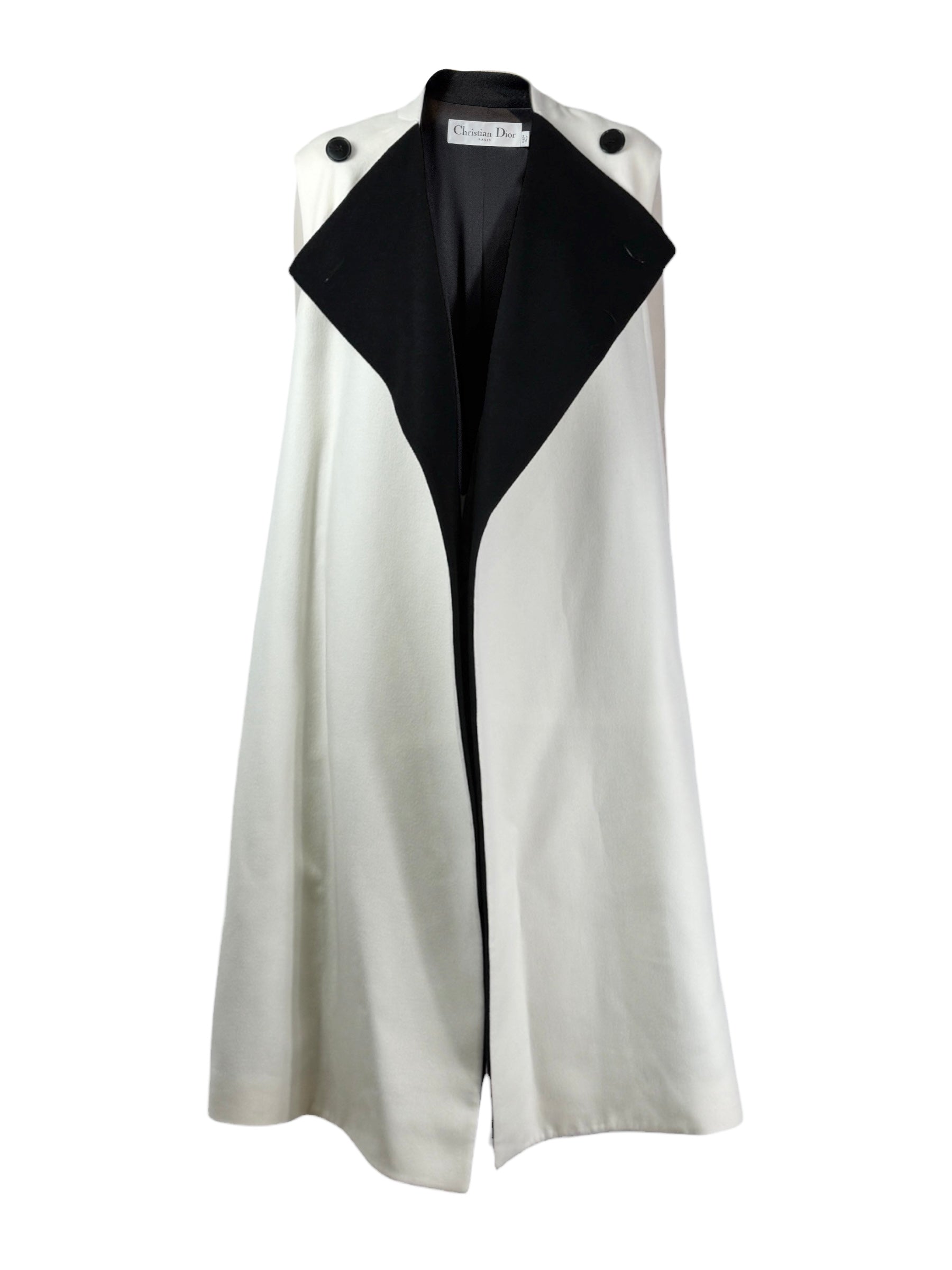 Christian Dior Raf Simons Resort 2015 black white cashmere coat