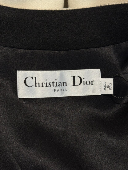 Christian Dior Raf Simons Resort 2015 black white cashmere coat