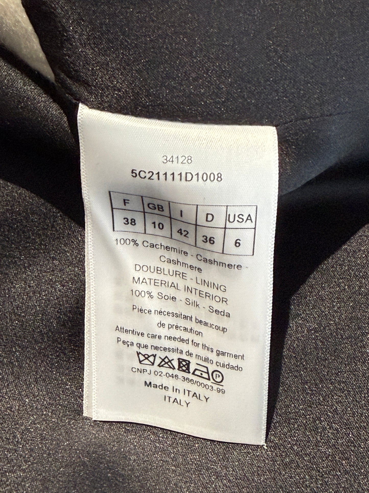 Christian Dior Raf Simons Resort 2015 black white cashmere coat