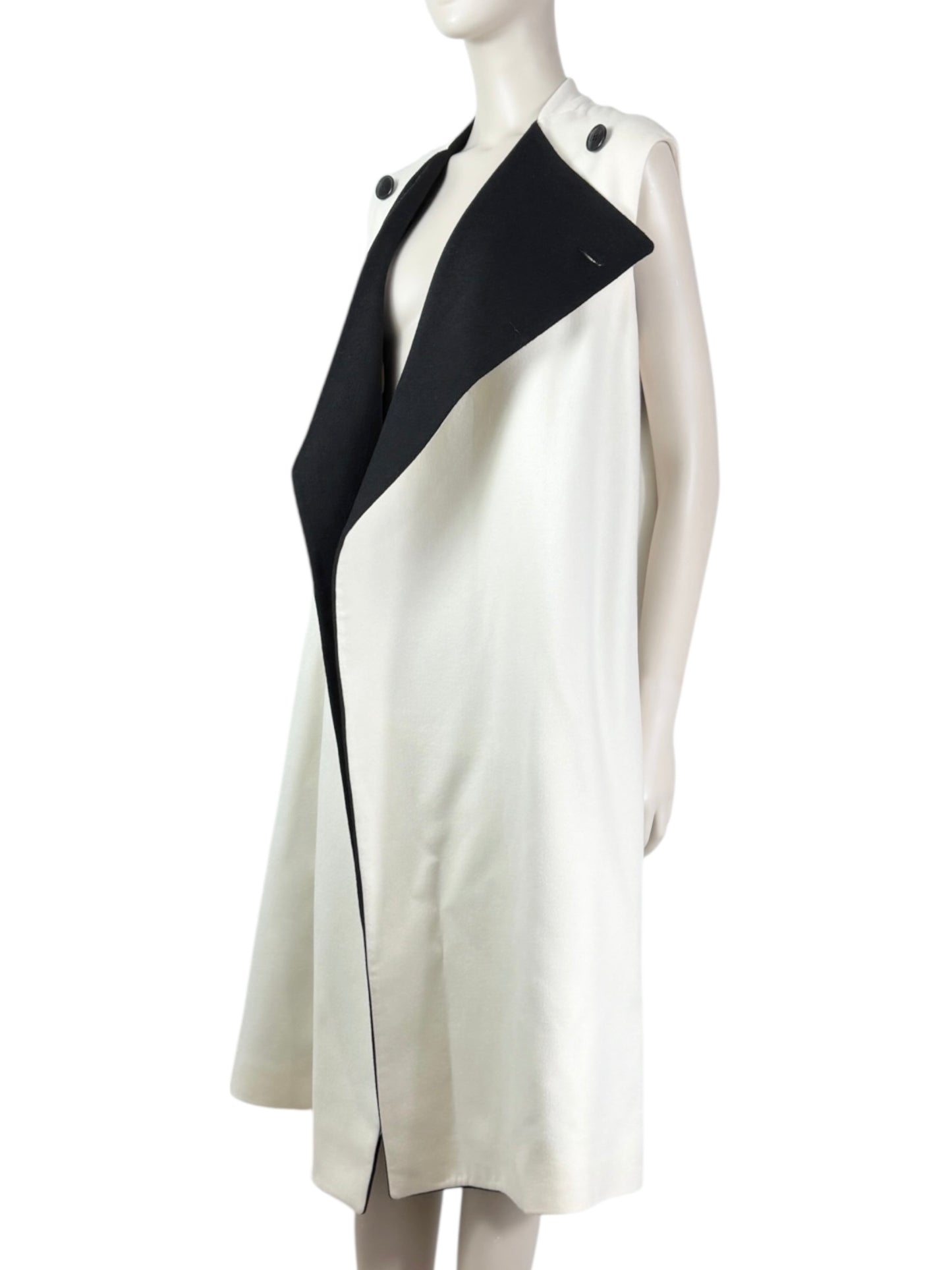 Christian Dior Raf Simons Resort 2015 black white cashmere coat