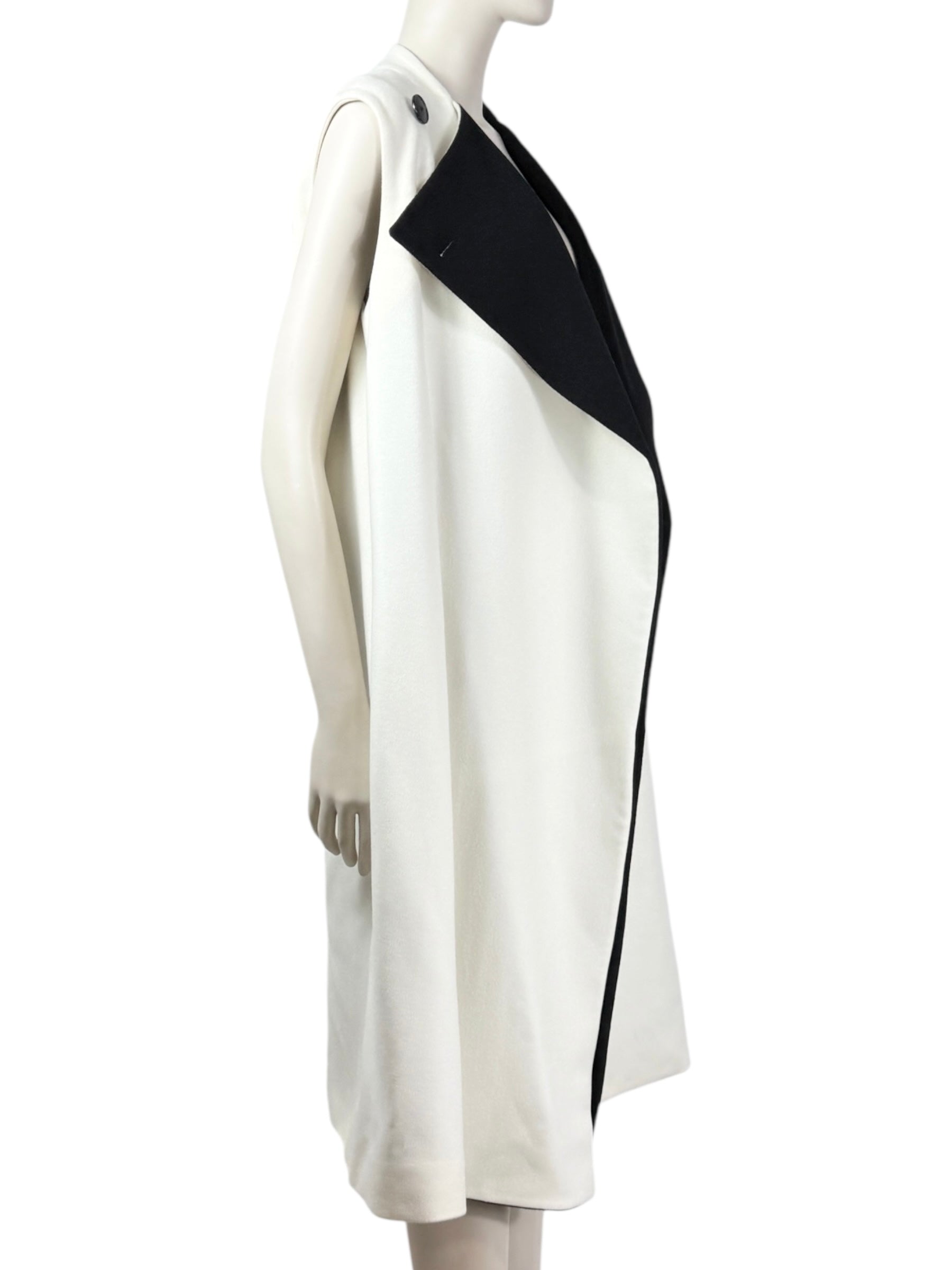 Christian Dior Raf Simons Resort 2015 black white cashmere coat