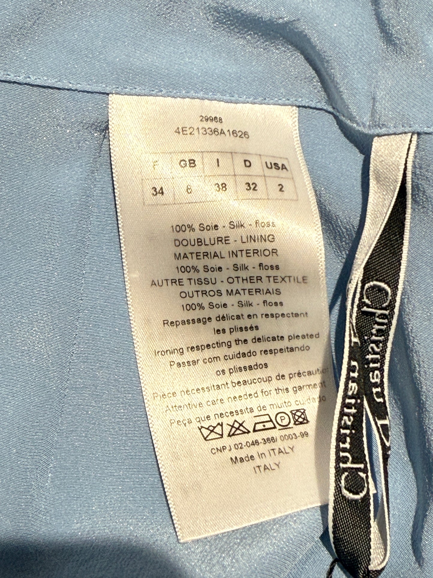 Christian Dior Raf Simons Spring 2014 crepe pleated silk skirt