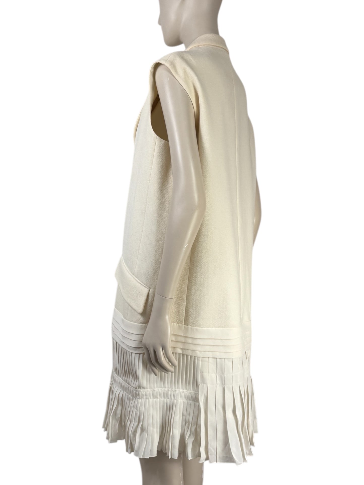 Christian Dior  Raf Simons  Spring/Summer 2015 Ready-to-Wear  Ecru coat dress, pleated hem 2