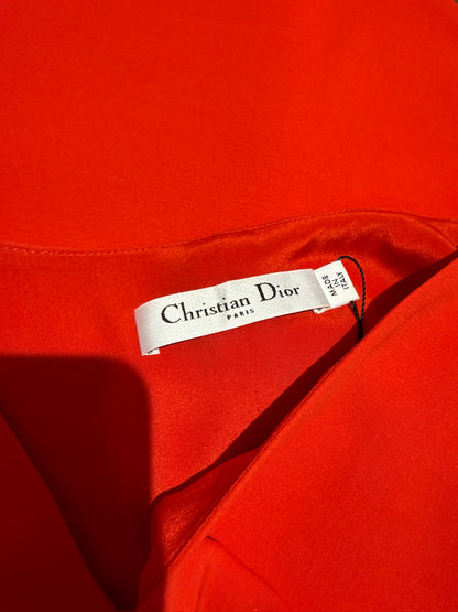 Christian Dior Raf Simons ready to wear Autumn winter 2015 2016 red silk crep dress 11