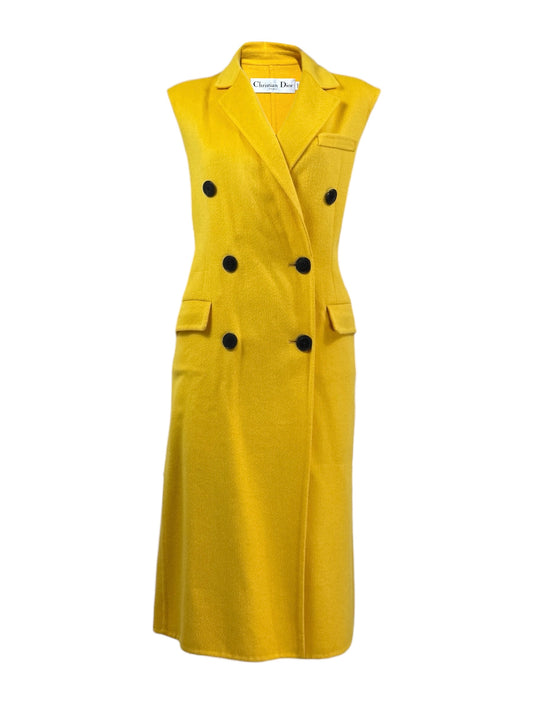 Christian Dior X Raf Simons Fall 2014 Look 8 yellow coat