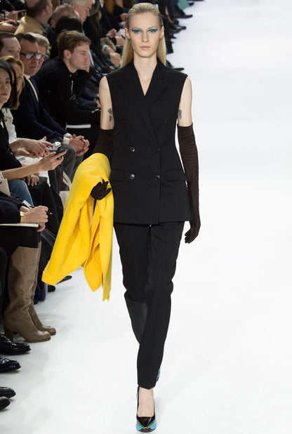 Christian Dior X Raf Simons Fall 2014 Look 8 yellow coat