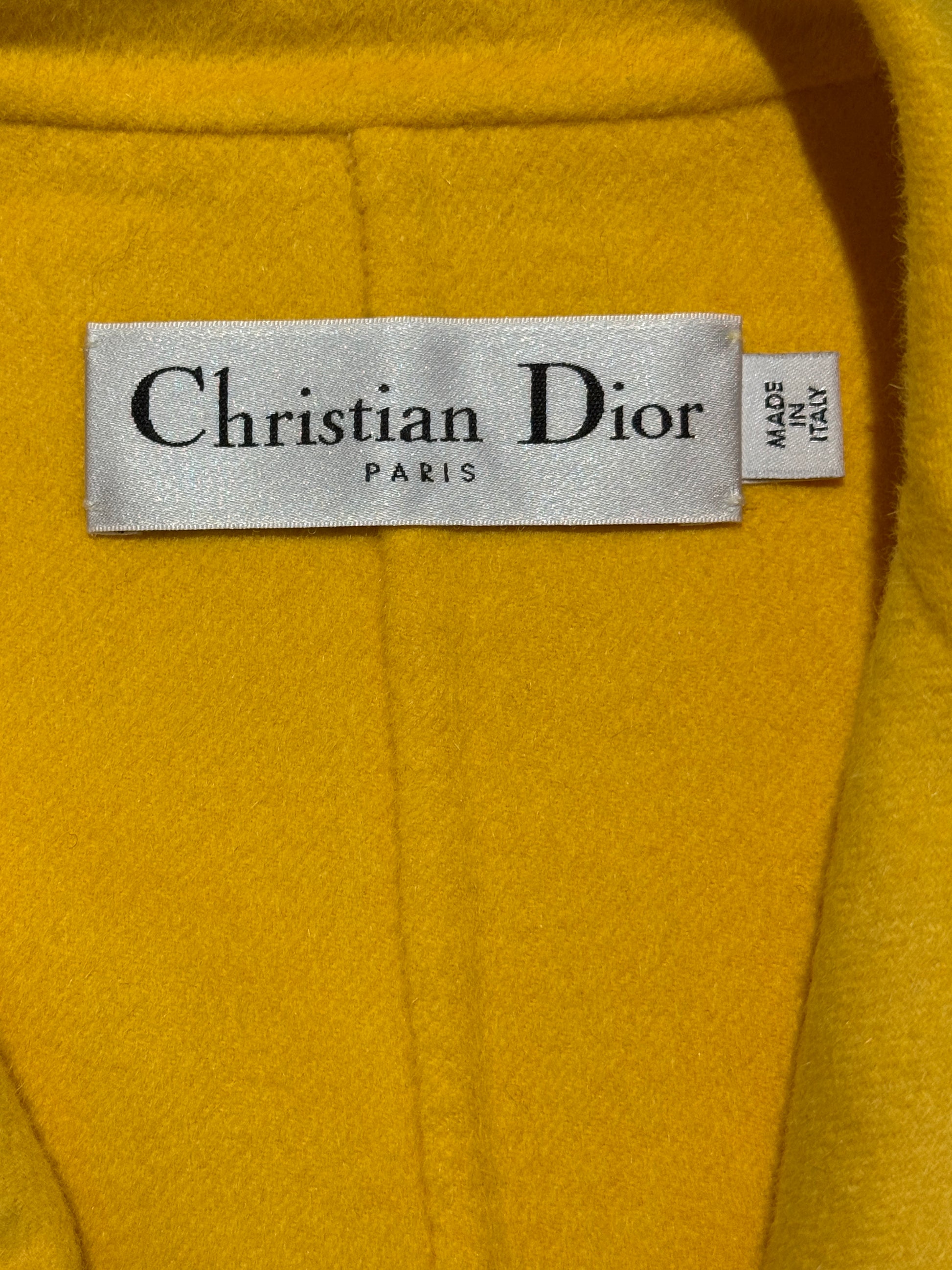 Christian Dior X Raf Simons Fall 2014 Look 8 yellow coat