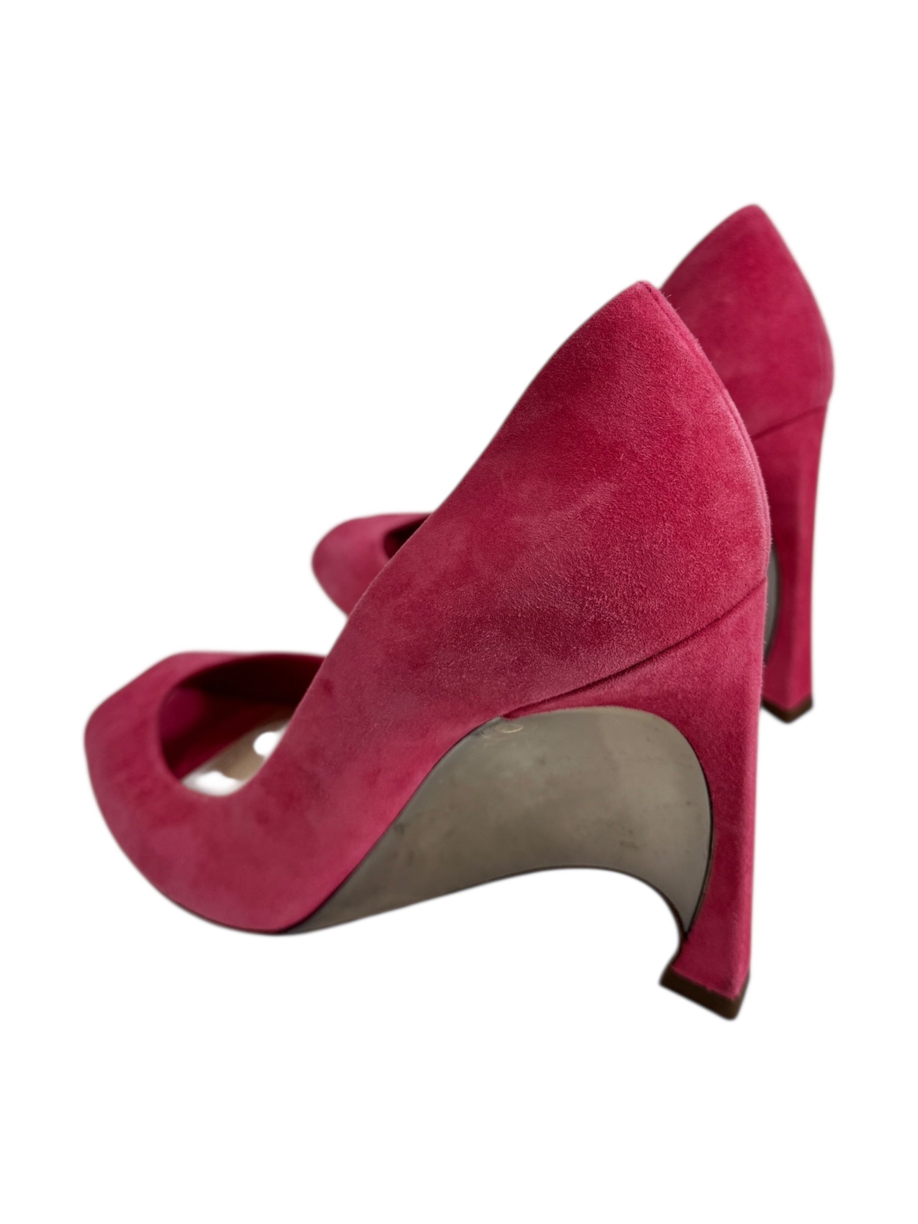 Christian Dior pink suede pumps metallic gold