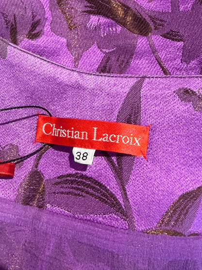 Christian Lacroix Fall 2006 jacquard purple skirt