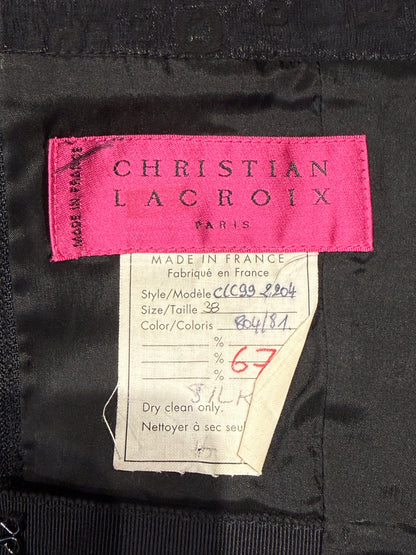 Christian Lacroix Spring 1999 black strapless dress