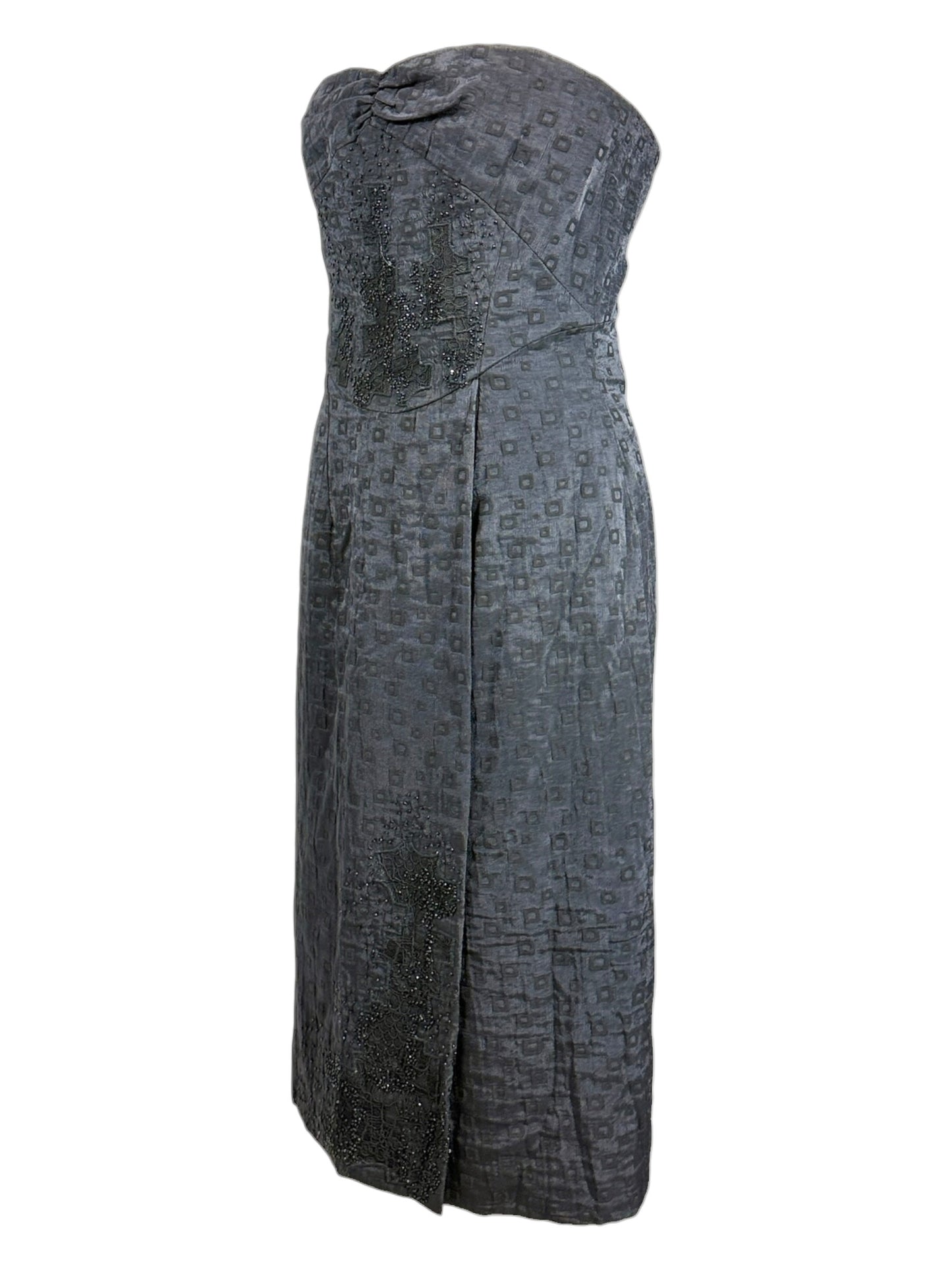 Christian Lacroix Spring 1999 black strapless dress