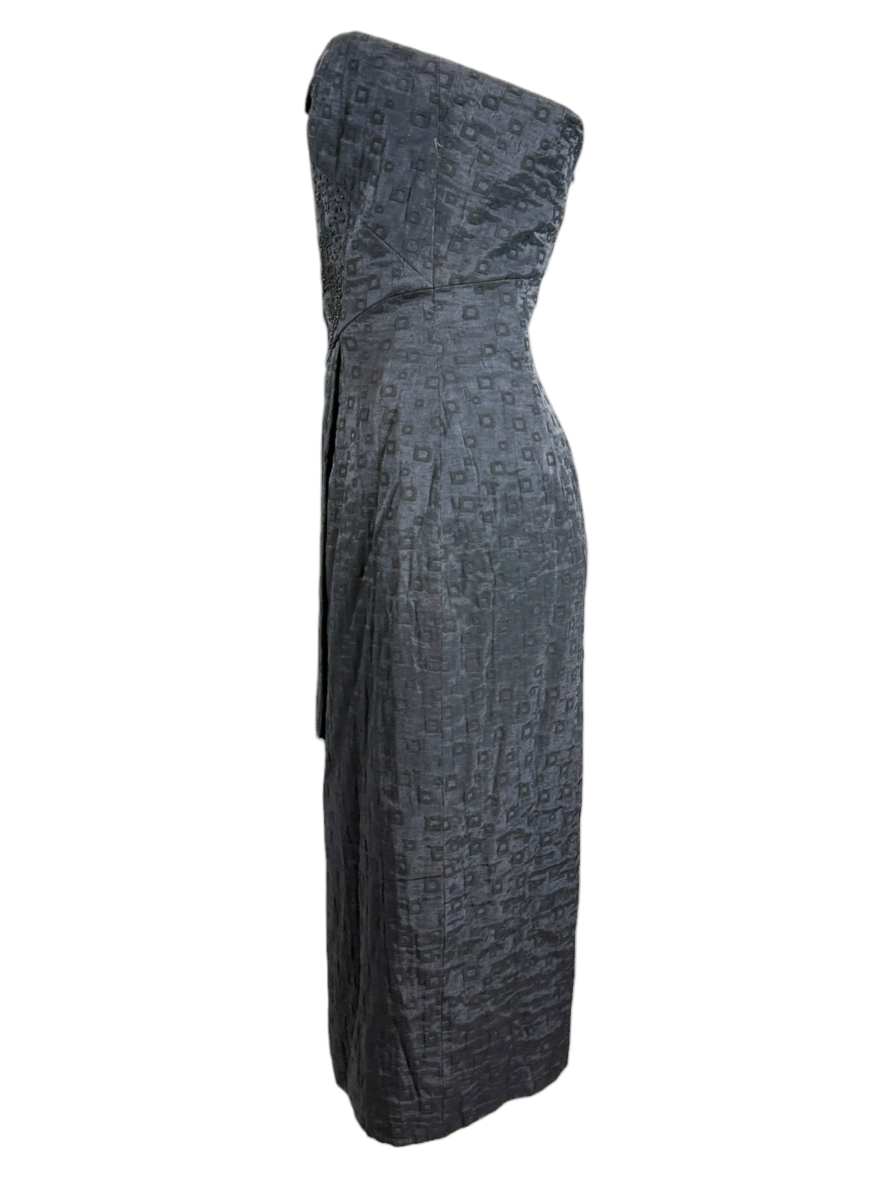 Christian Lacroix Spring 1999 black strapless dress