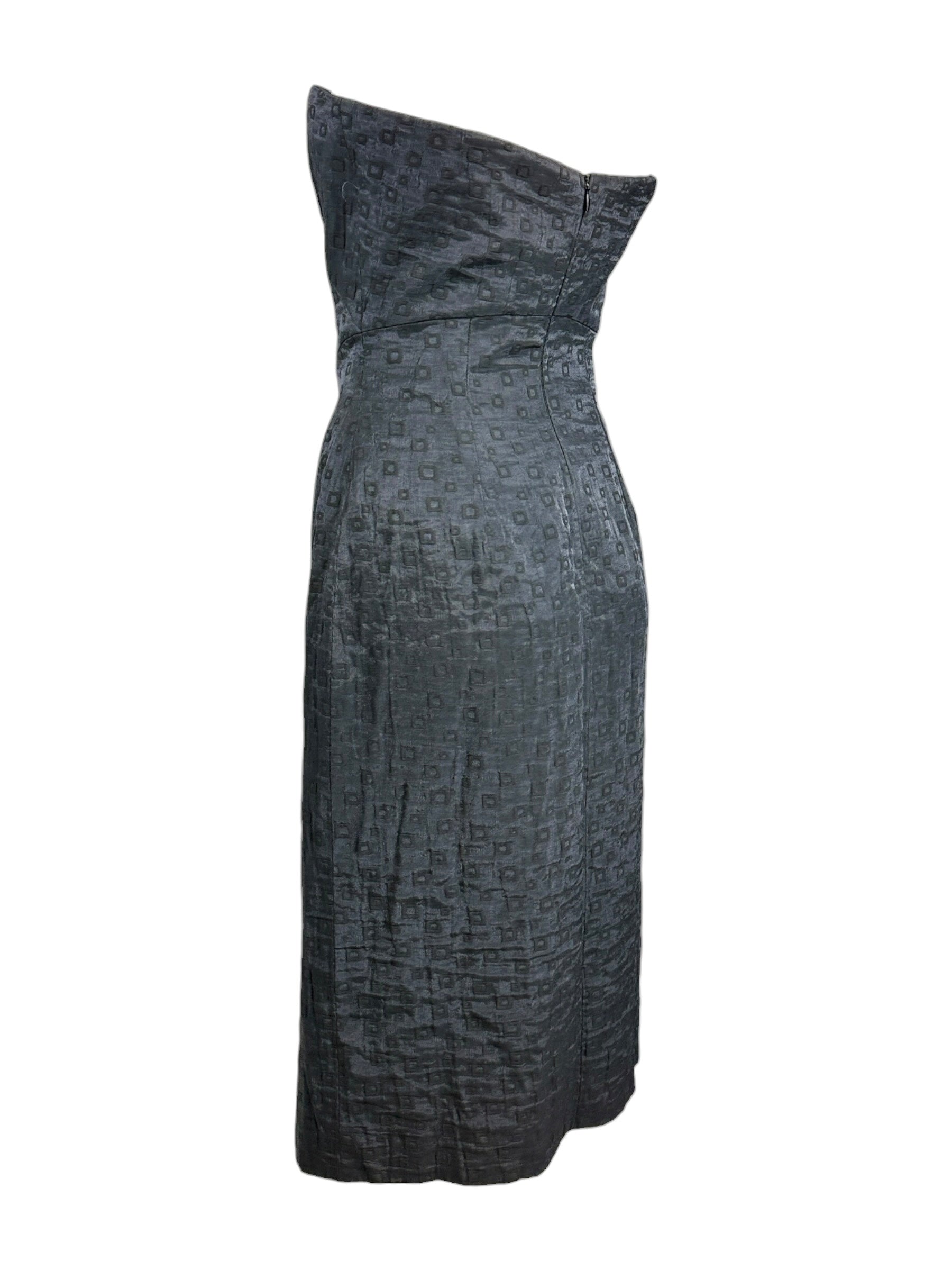 Christian Lacroix Spring 1999 black strapless dress