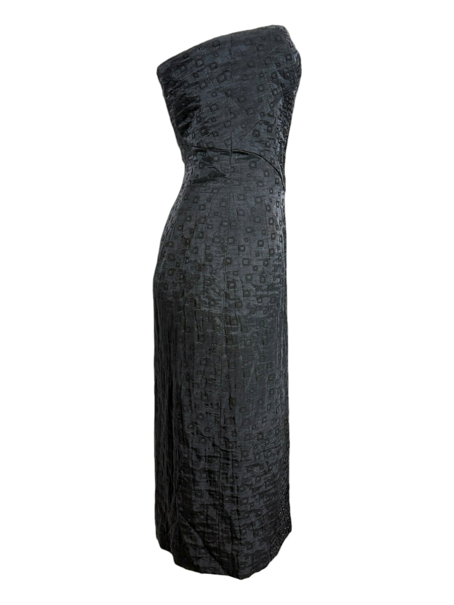 Christian Lacroix Spring 1999 black strapless dress
