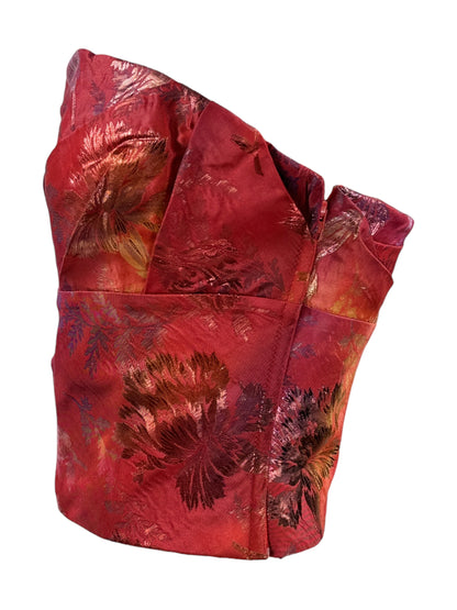 Christian Lacroix spring 1999 Red silk floral top 