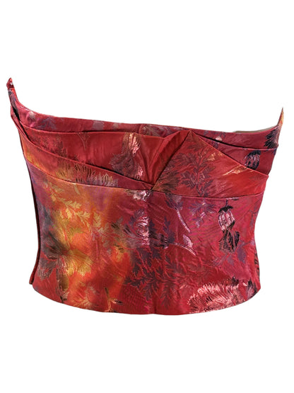 Christian Lacroix spring 1999 Red silk floral top 