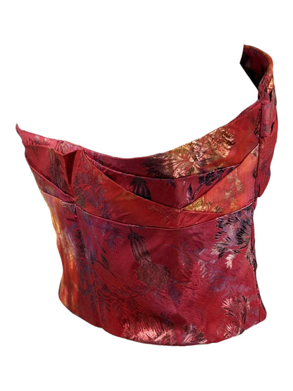 Christian Lacroix spring 1999 Red silk floral top 