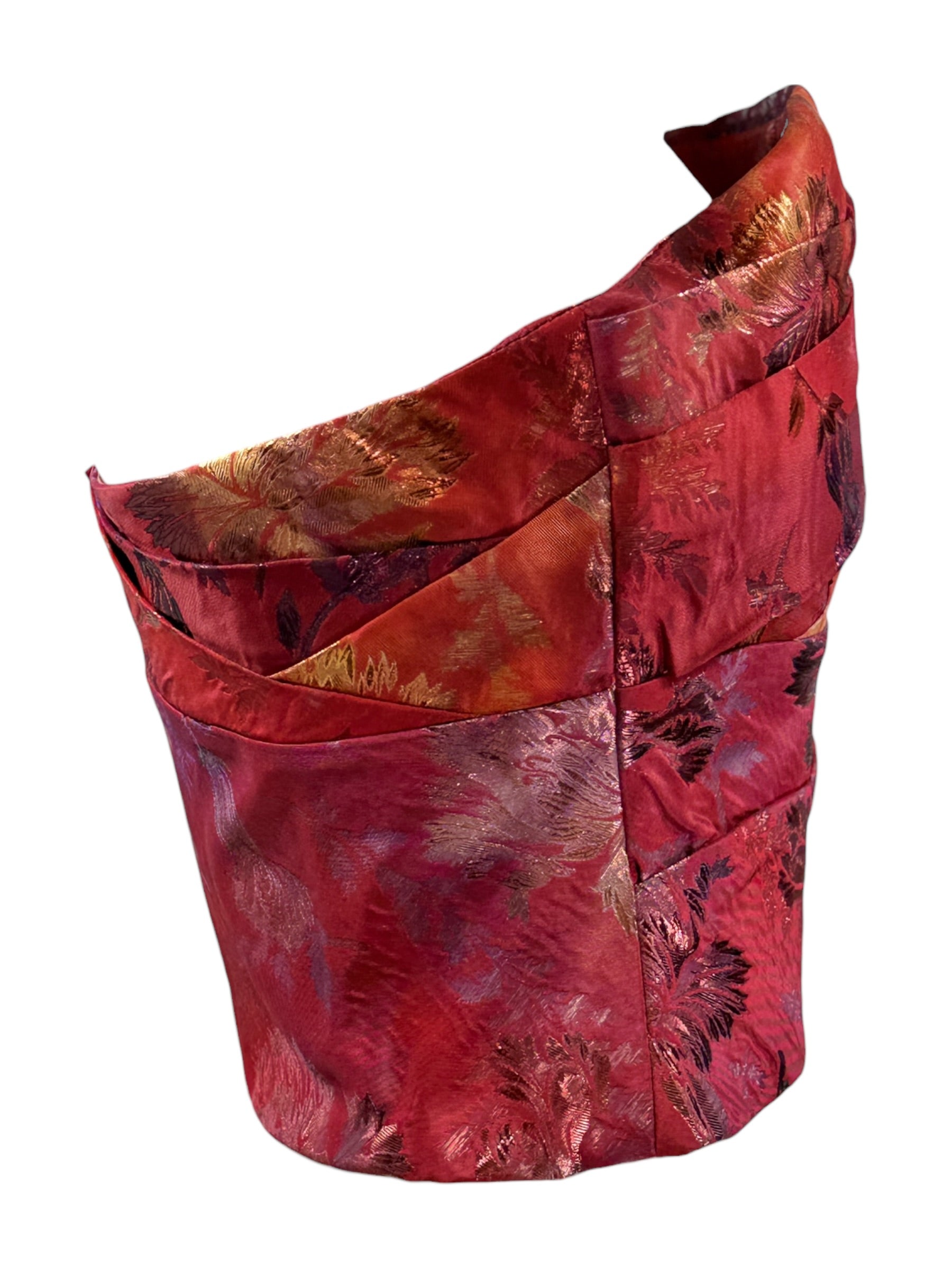 Christian Lacroix spring 1999 Red silk floral top 
